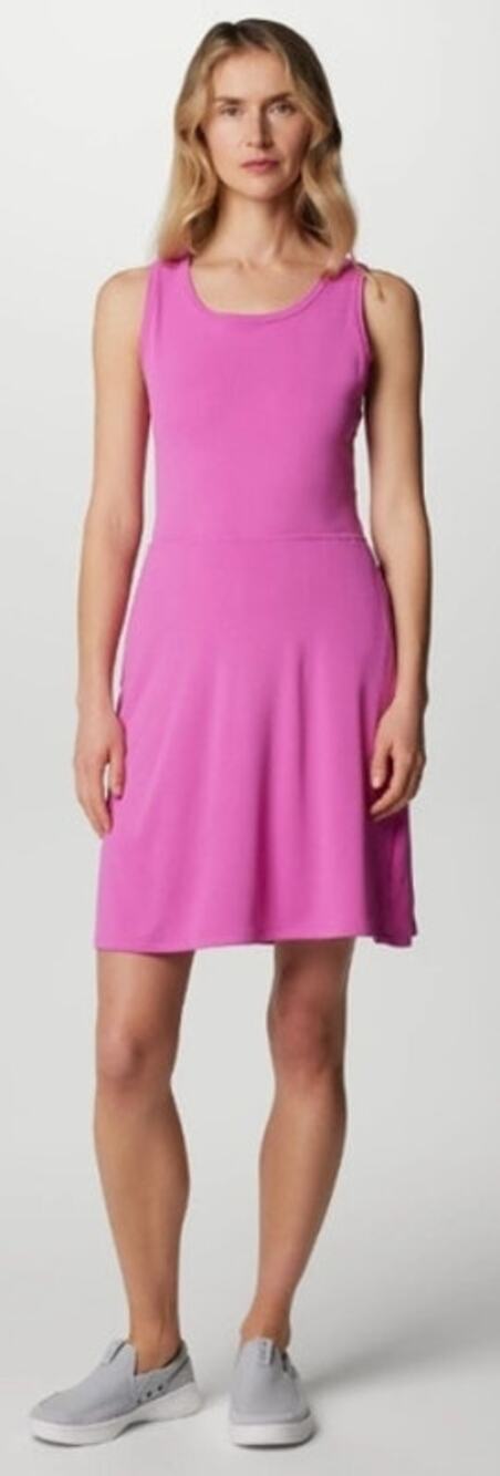 Columbia Women Small Pink Criss Cross Racer Back Built- in- Bra Gorpcore Dress